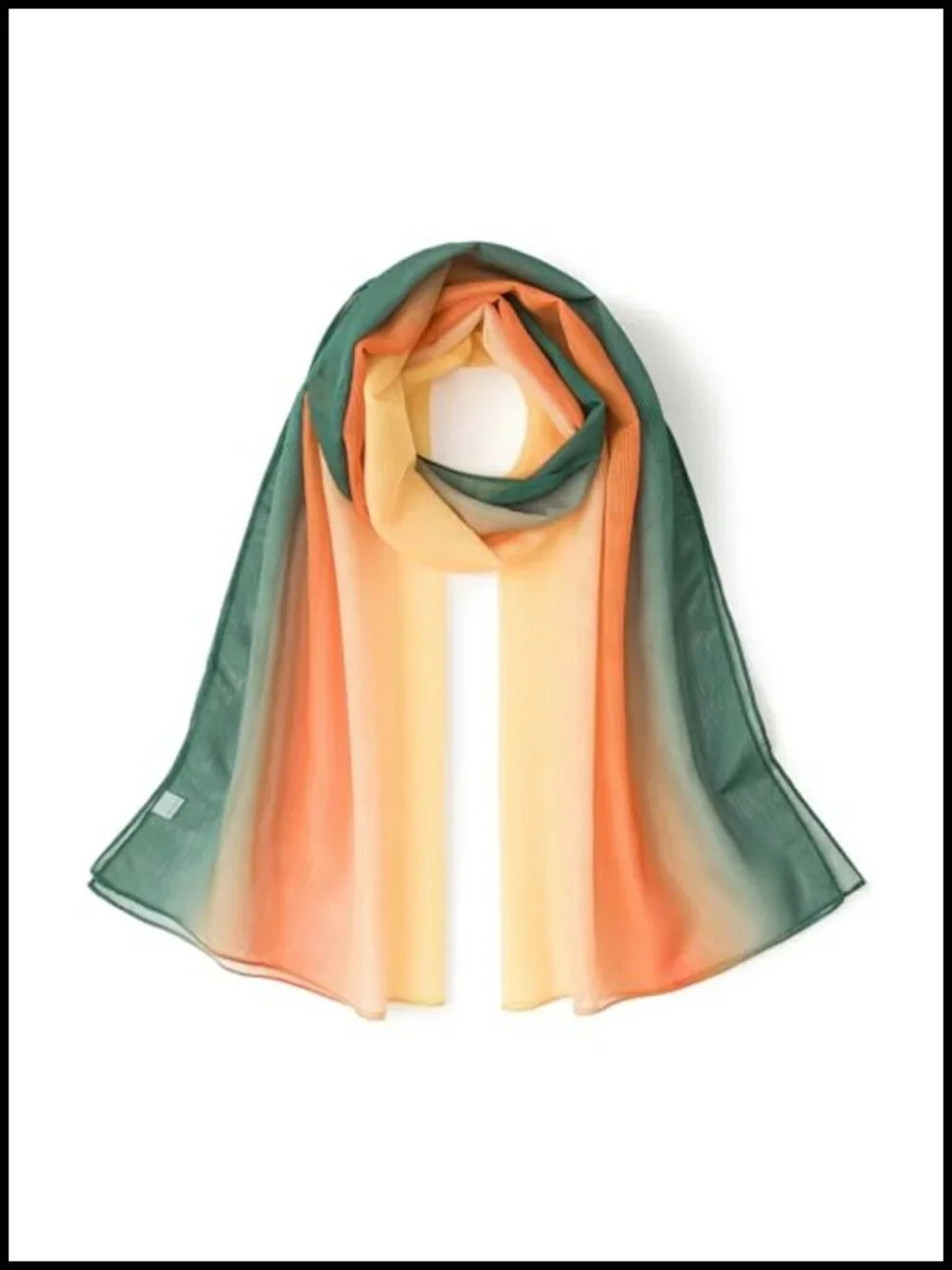 Sheer Chiffon Long Scarf, Lightweight Wrap, Beach Cover-Up for Women